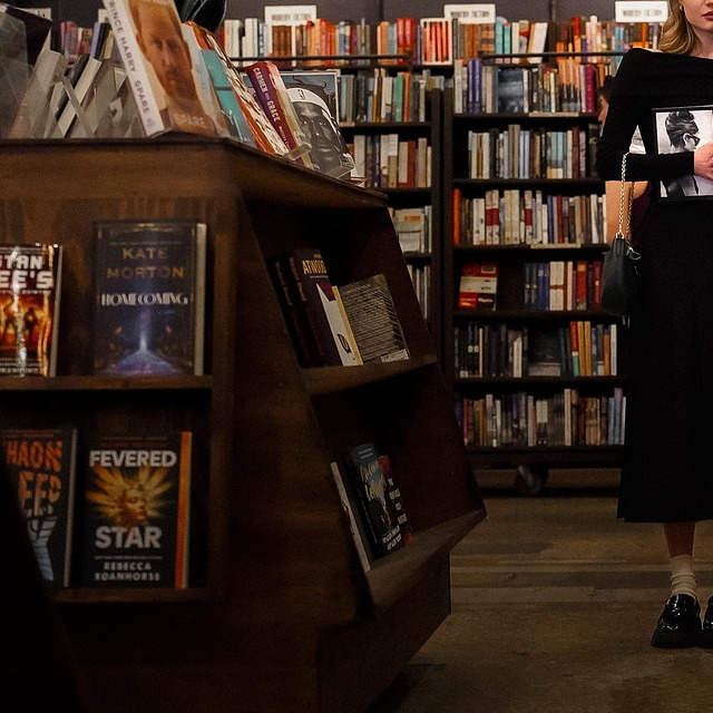 bookstore shelves books